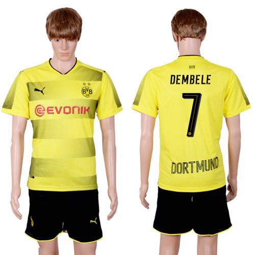 Dortmund #7 Dembele Home Soccer Club Jersey - Click Image to Close